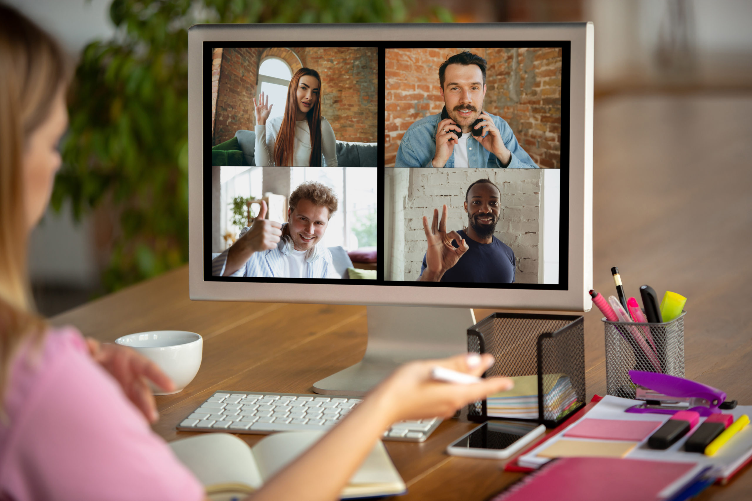 Woman Managing Remote Team Effectively in WFH